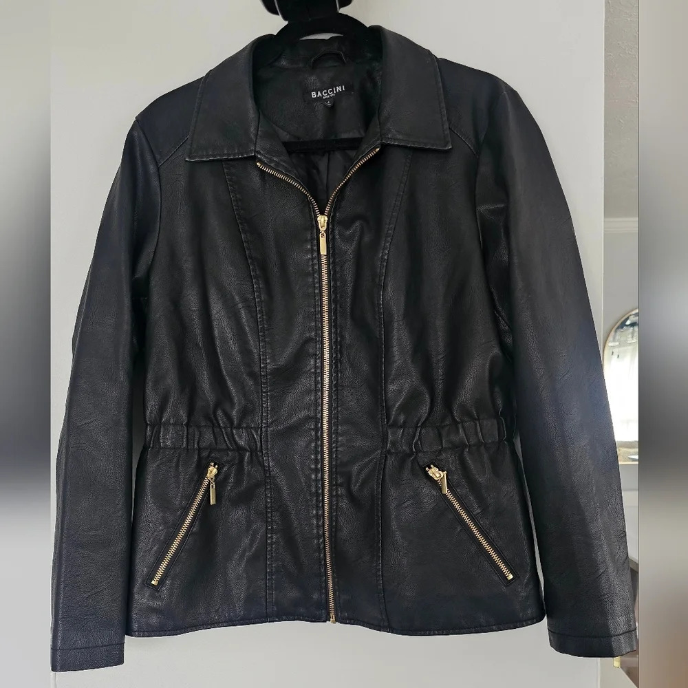Baccini Faux Leather Jacket Size L - Picture 4 of 5